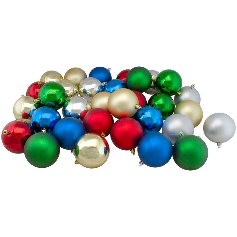 60-Piece Multicolor Shatterproof Christmas Ball Ornament Set