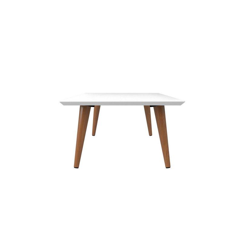 11.81" Utopia High Gloss White Coffee Table with Splayed Legs - Manhattan Comfort: Mid-Century Modern Design