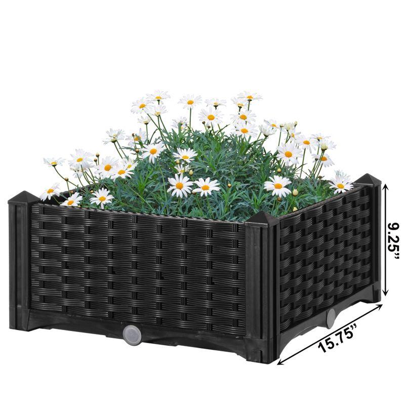 Rattan Raised Garden Bed Flower Planter