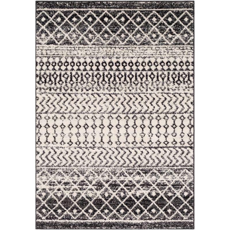 Elaziz 47" Black Synthetic Reversible Rectangular Rug