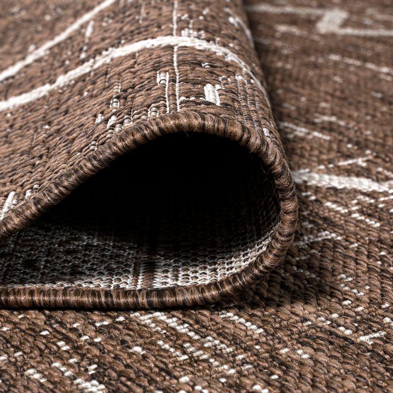 2'x10' Carwa Diamond Trellis Indoor/Outdoor Runner Rug, Brown/Beige - JONATHAN Y