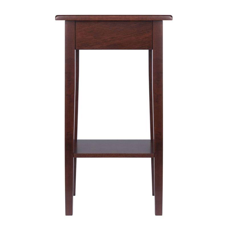 Transitional Regalia 29.5" Walnut Wood & Stone Accent Table with Storage