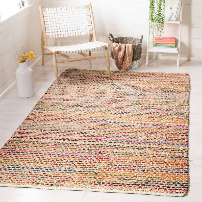 Cape Cod Multicolor Handwoven Wool Cotton Area Rug 4' x 6'