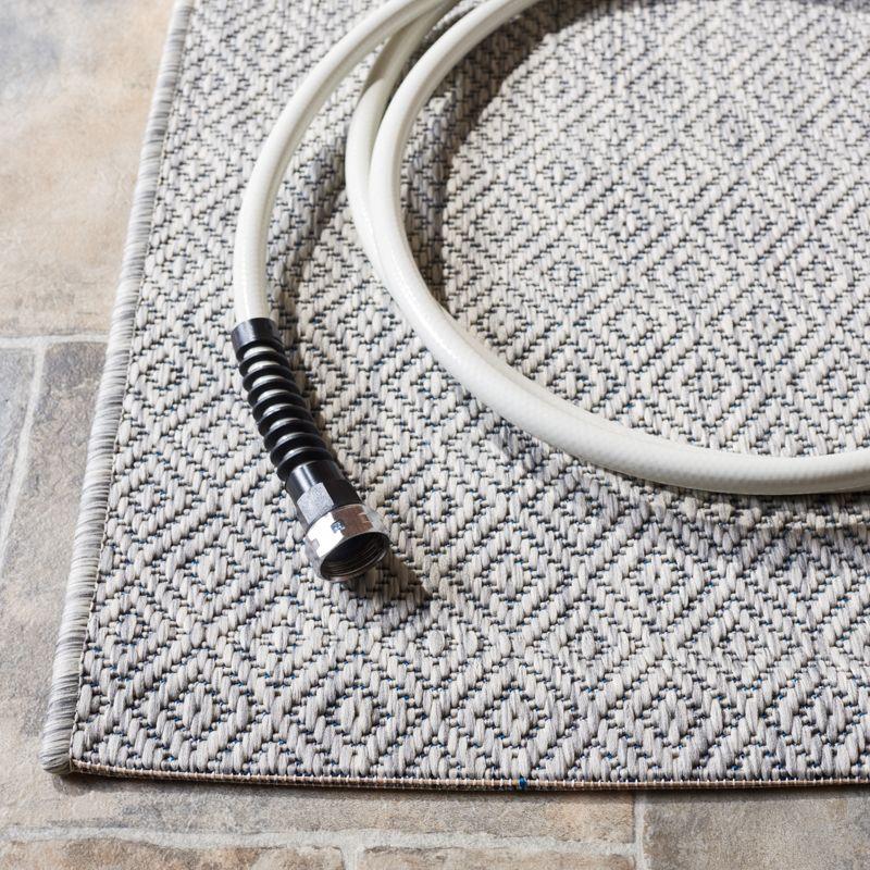 Elegant Gray 27"x14" Reversible Flat-Woven Synthetic Runner Rug