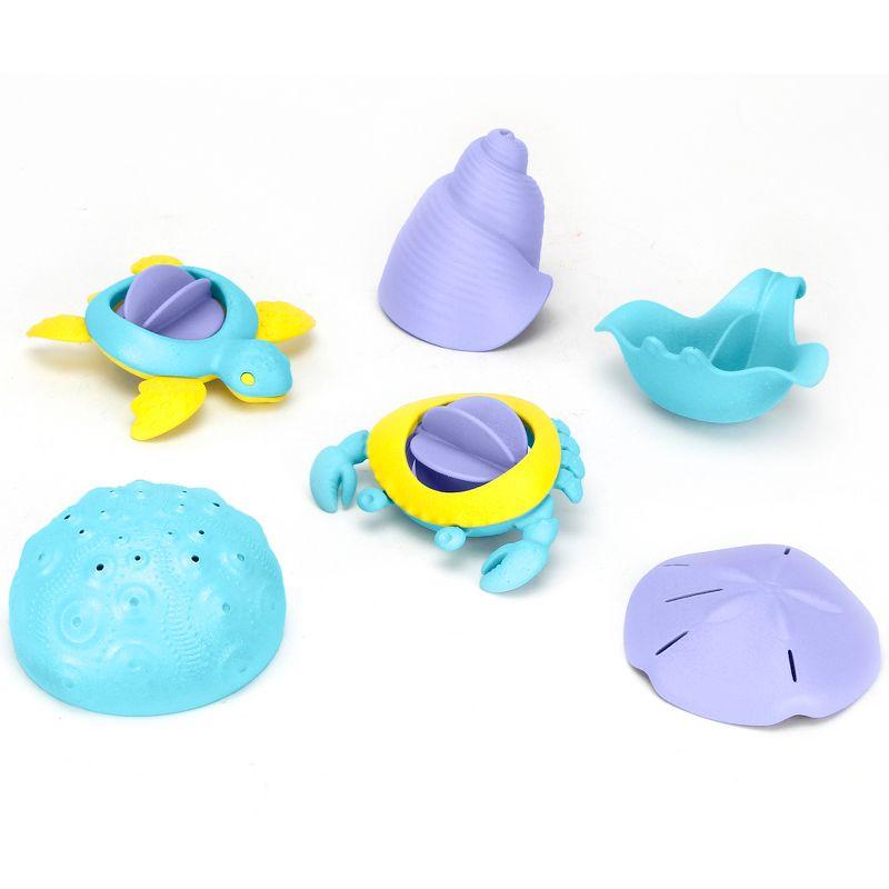 Blue and Yellow Recycled Plastic Sea Life Bath Toy Set