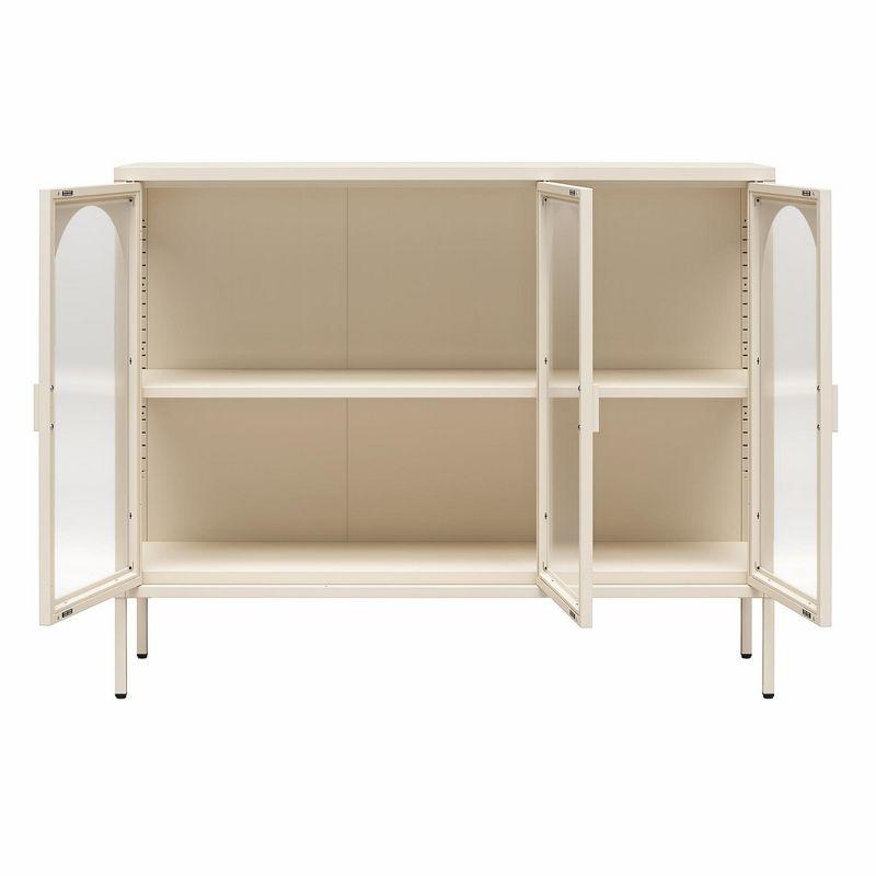 CosmoLiving by Cosmopolitan Chloe Metal Accent Cabinet With 3 Arched Glass Doors
