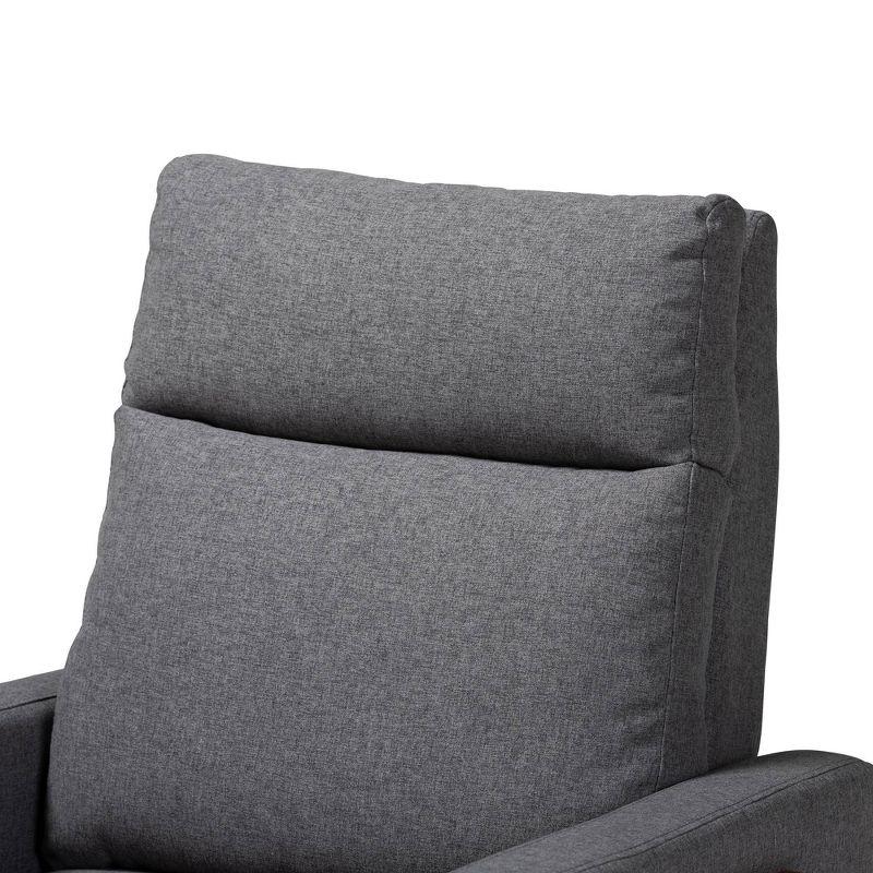 Halstein Mid Century Modern Fabric Upholstered Lounge Chair Gray - Baxton Studio