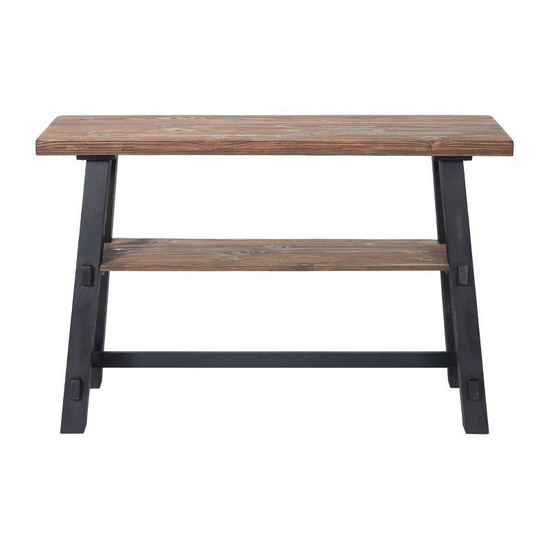 48" Odin Solid Wood Console Table with Shelf Black - Alaterre Furniture: Mid-Century Style, Pine Frame, Easy to Assemble