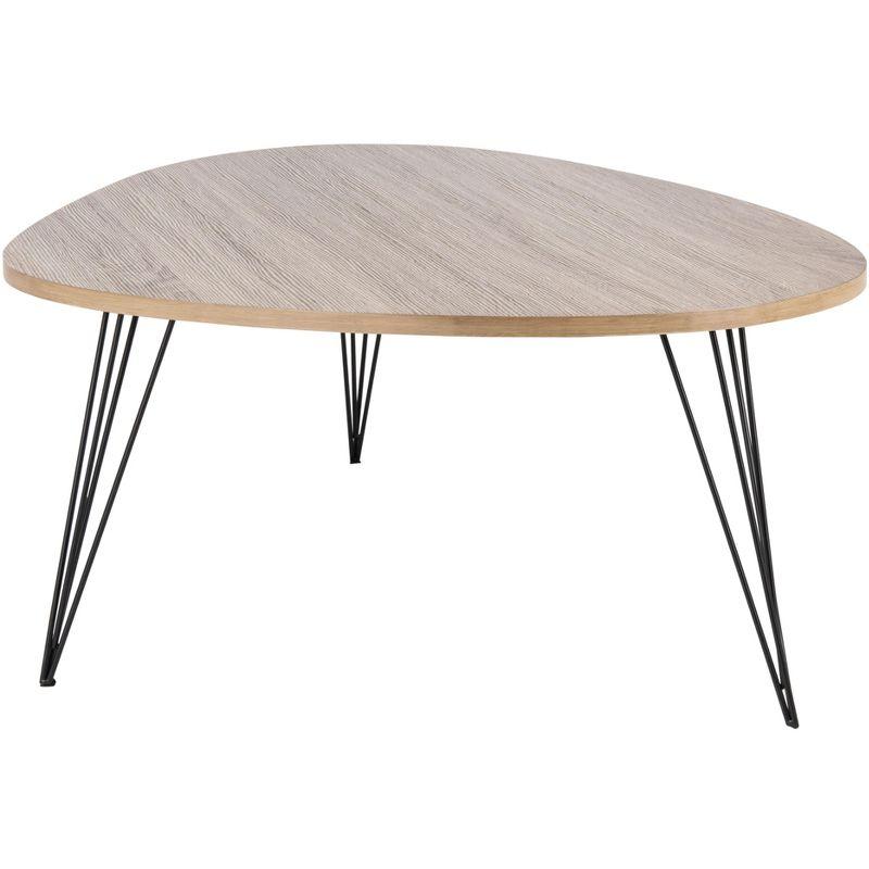 Wynton Retro Mid Century Wood Coffee Table - Oak/Black - Safavieh