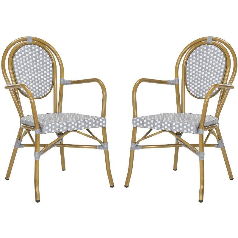 Rosen Arm Chair (Set Of 2) - Indoor/Outdoor - PAT4014 - Gray/White - Safavieh