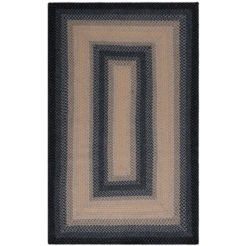 Braided BRD311 Hand Woven Area Rug - Black/Grey - 6'x9' - Safavieh.
