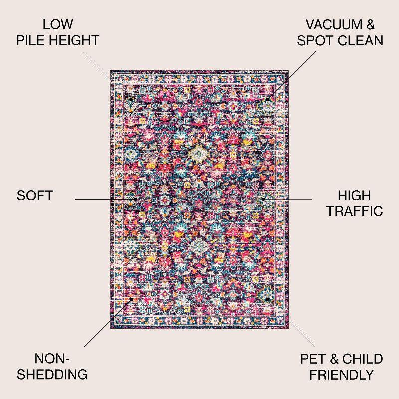 3' x 5' Multi/Purple Persian Boho Floral Area Rug