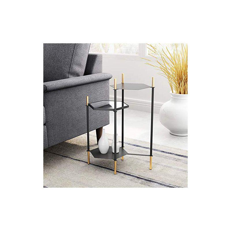 Zuo William Side Table Gold & Black