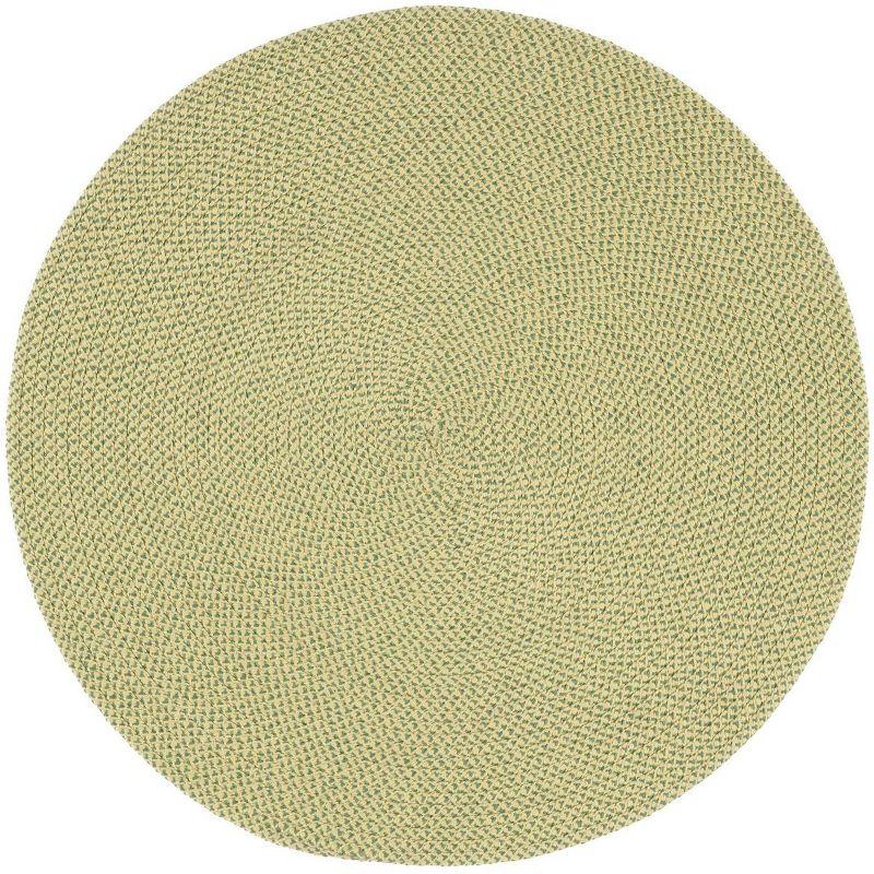 Braided BRD403 Hand Woven Area Rug - Green - 3' round - Safavieh.