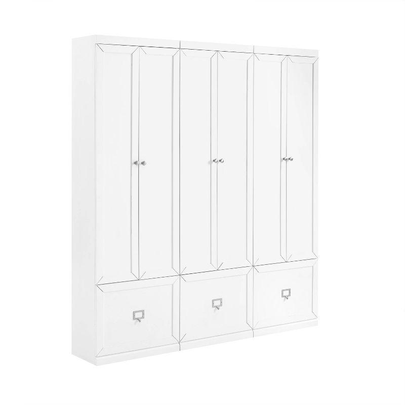 3pc Harper Entryway Pantry Closets White - Crosley: Modular Storage, Adjustable Shelves, Mudroom Organizer