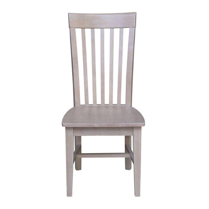 Eco-Friendly Solid Parawood High Slat Side Chair in Washed Gray Taupe