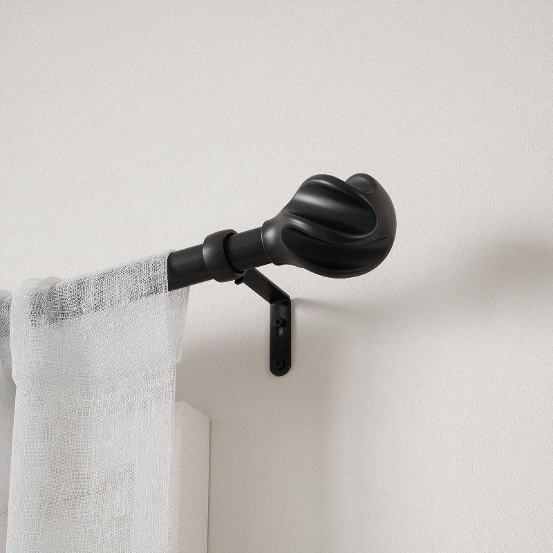 Steel Adjustable Overall Width Single Curtain Rod