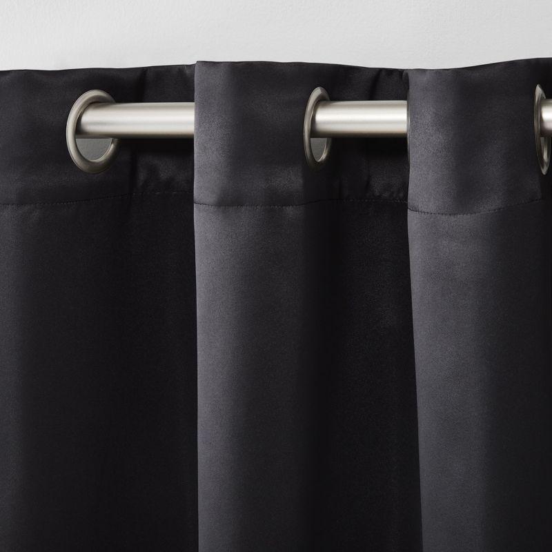 Sateen Room Darkening Curtain Pair