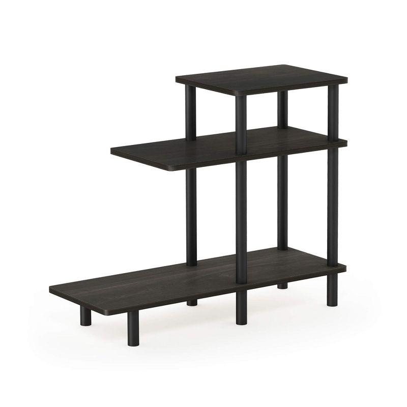 Furinno 3-Tier Reversible Sofa Side End Table W/Open Storage Shelves,Espresso