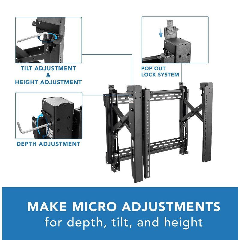 Mount-It! Pop Out Video Wall Mount | Digital Signage TV Menu Board Mount For 32 to 70" TVs & Up to VESA 600x400 | Commercial Grade 154 Lbs. Capacity