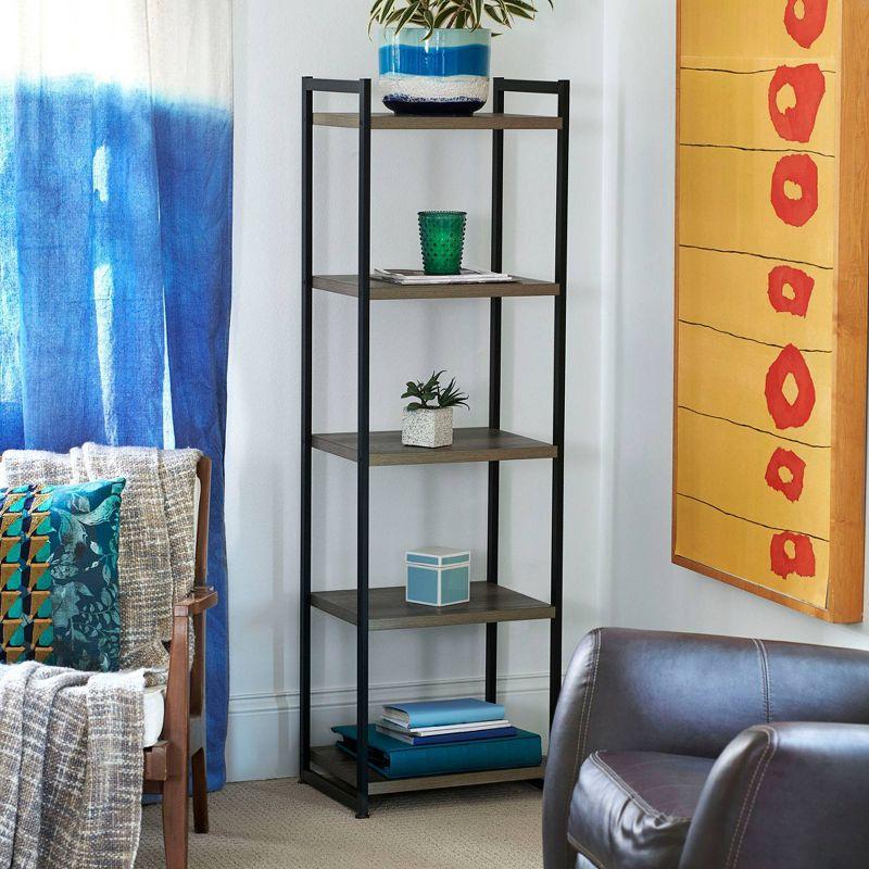 Household Essentials 59.1" Jamestown Narrow 5 Shelf Bookshelf