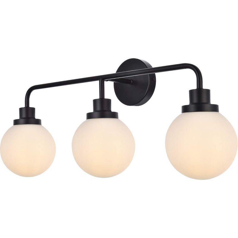 Elegant Lighting Hanson 3 lights bath sconce in black with frosted shade