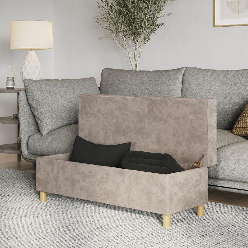 Lavish Home Upholstered Storage Ottoman with Lift Top