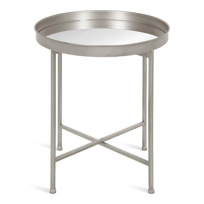 Kate and Laurel Celia Round Metal Side Table, 18.25x18.25x22, Silver