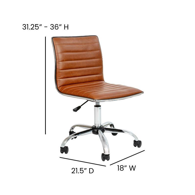 Flash Furniture Low Back Designer Armless Ribbed Swivel Task Office Chair