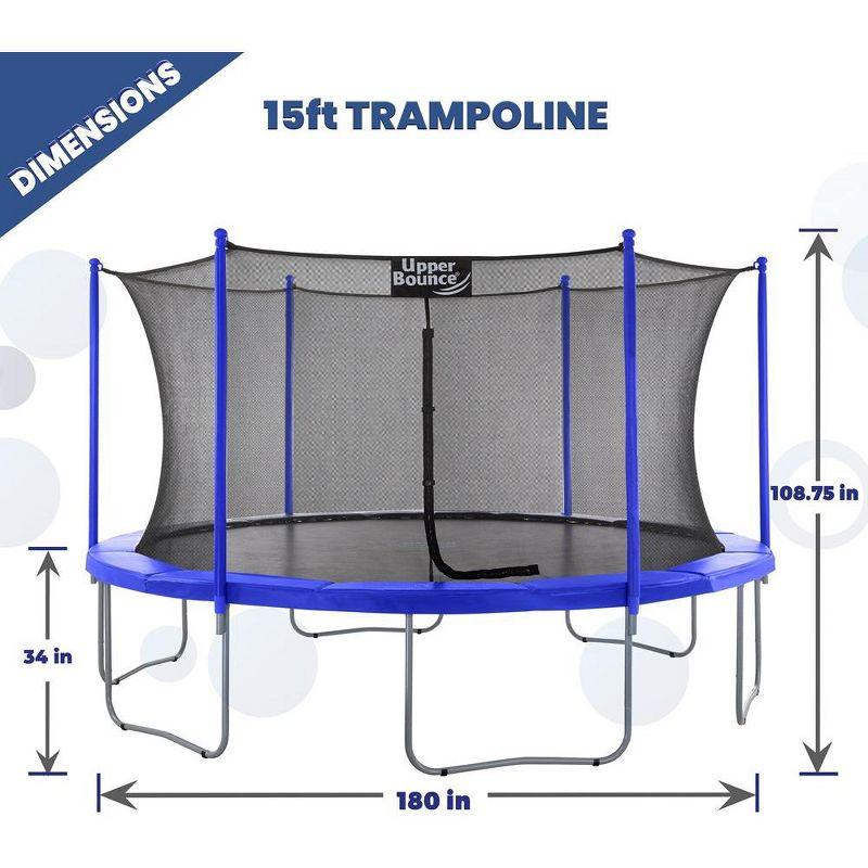 15 FT Blue Round Trampoline with Safety Enclosure