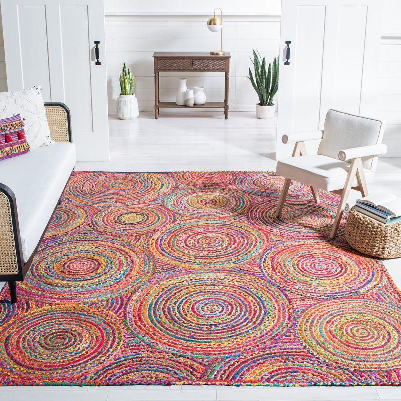 Cape Cod CAP203 Woven Indoor Area Rug - Red/Multi - 6'x6' - Safavieh