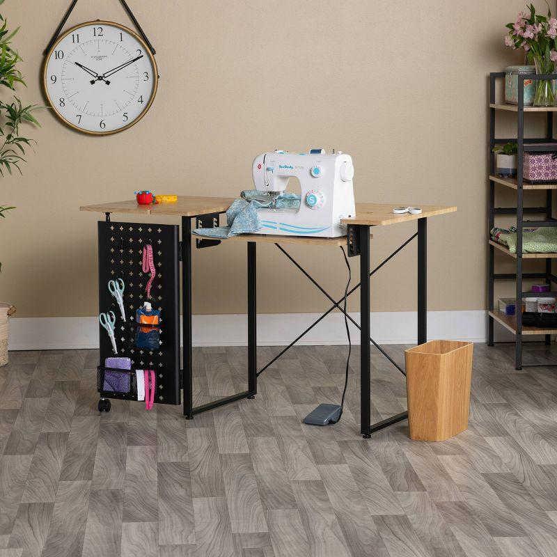 Pivot Sewing Machine Table with Swingout Storage Panel - studio designs