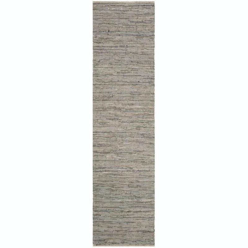 Vintage Leather VTL105 Hand Woven Indoor Runner Rug - Grey - 2'3"x6' - Safavieh.