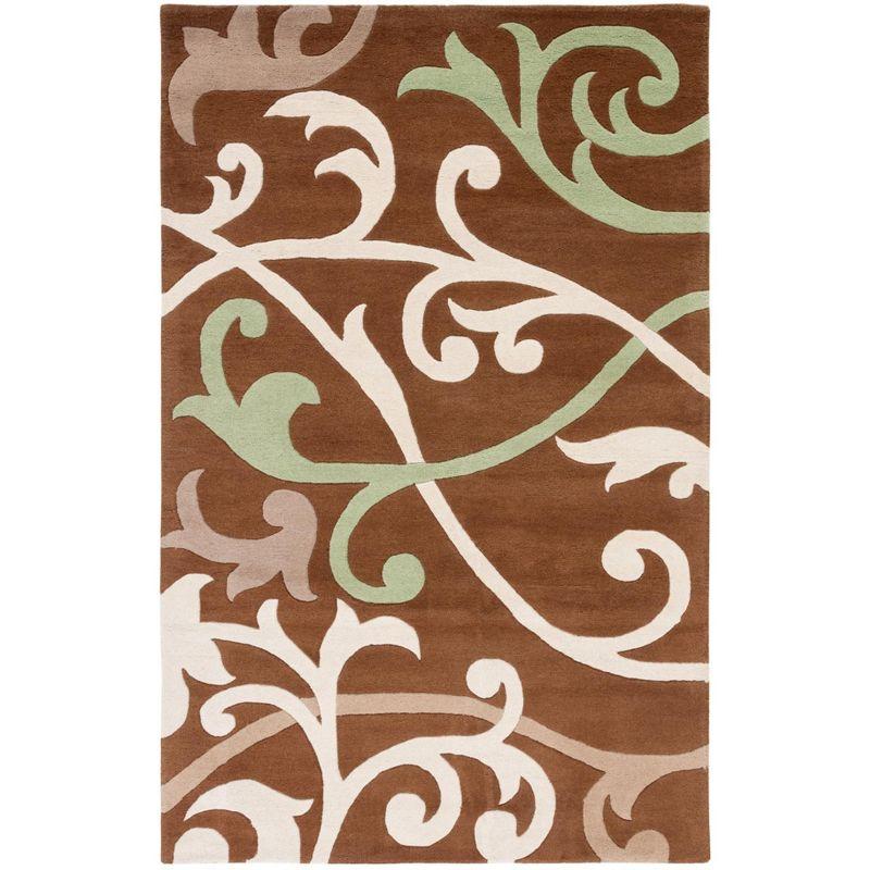 Soho SOH256 Hand Tufted Indoor Area Rug - Brown/Multi - 5'x8' - Safavieh