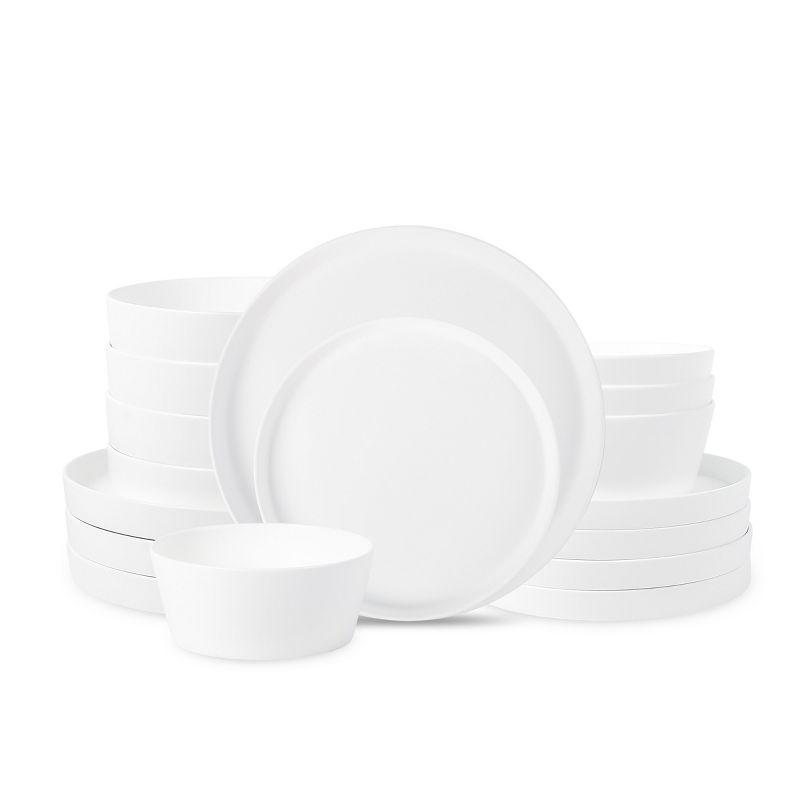 Matte White Porcelain 16-Piece Round Dinnerware Set