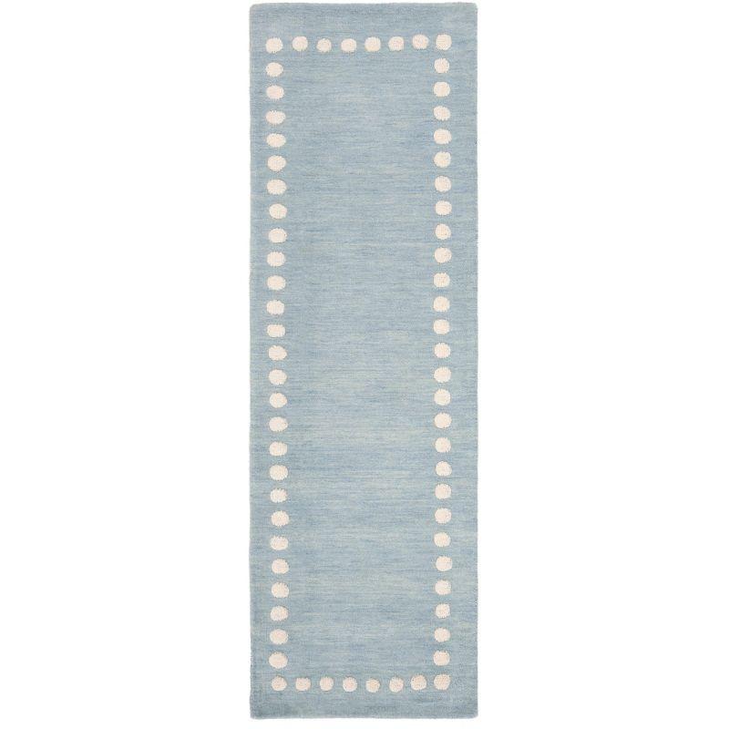 Safavieh Kids SFK802 Hand Loomed Indoor Runner Rug - Blue/Ivory - 2'6"x8' - Safavieh