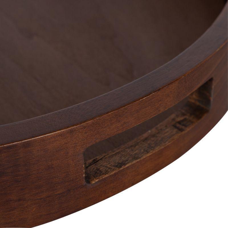 Kate and Laurel Hutton Tray, 18" Diameter, Walnut Brown