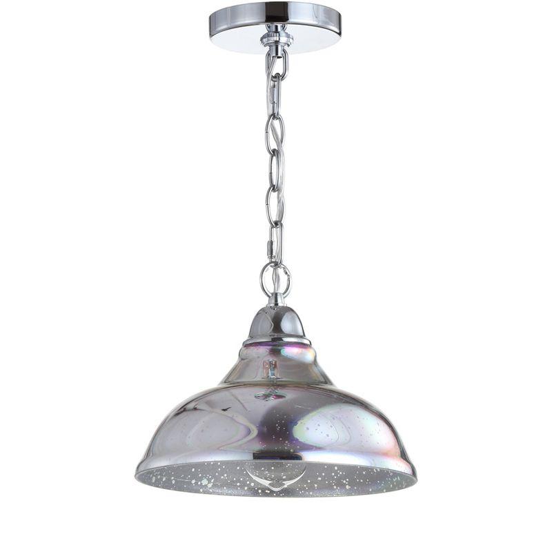 Nora 9.75" Chrome Polished LED Mini Drum Pendant with Clear Glass