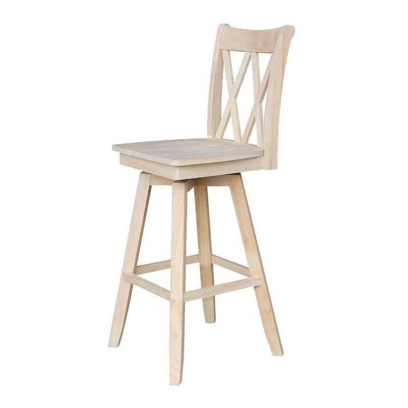 International Concepts Double "X" Back Bar Height Stool - With Swivel 30" Seat Height
