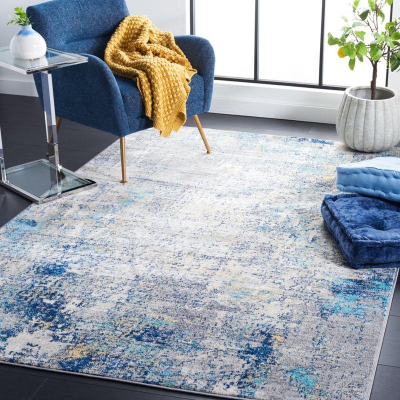 Jasper Neal Abstract Overdyed Grey/Blue Area Rug, 8' x 10'