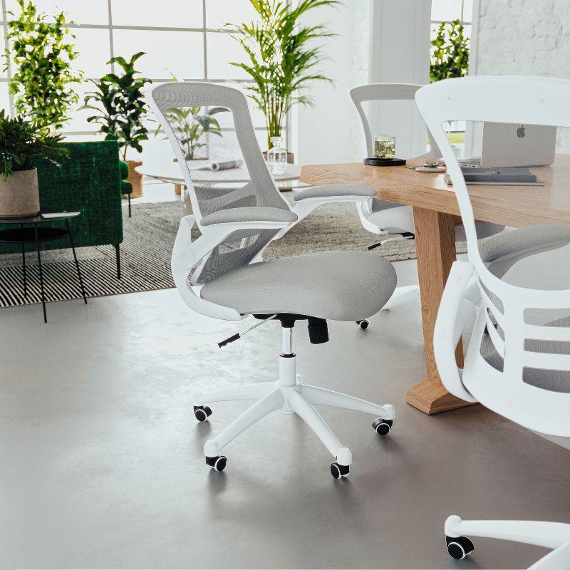 Jayetta Mid-Back Mesh Swivel Ergonomic Office Chair with Flip-Up Arms by Flash Furniture