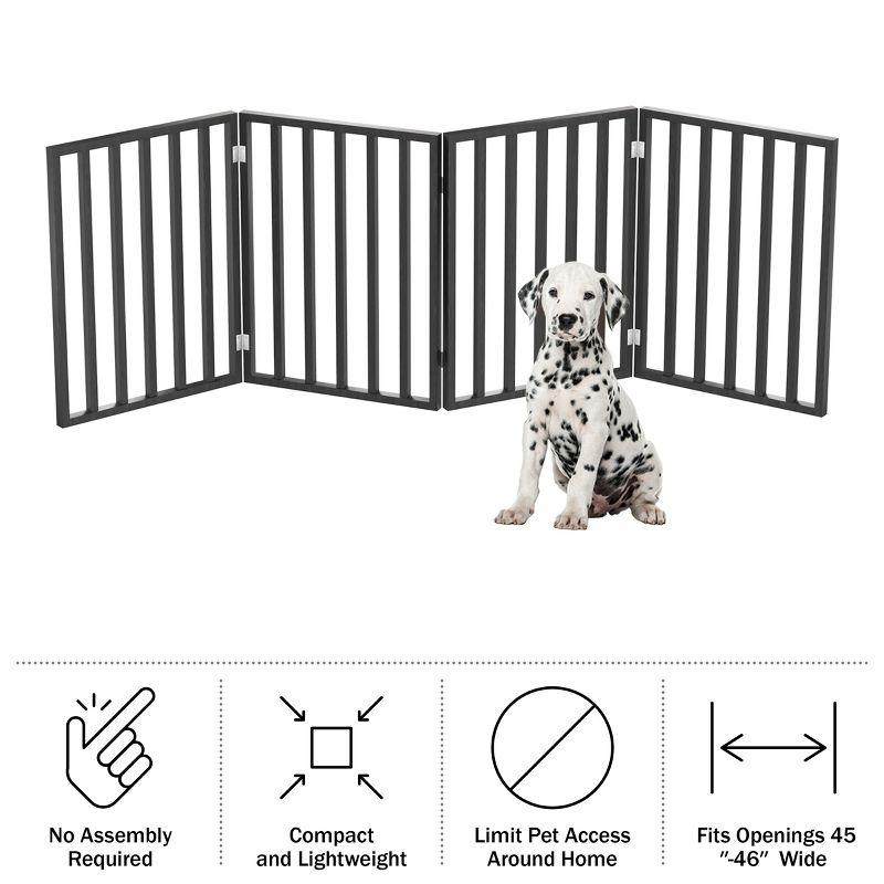 Pet Adobe 4-Panel Indoor Foldable Pet Gate, Black
