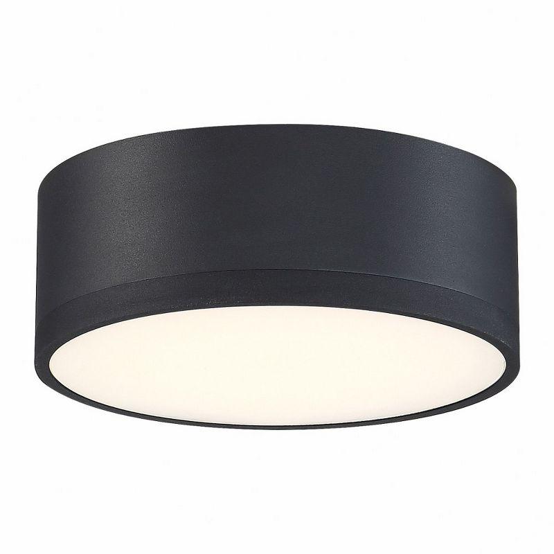 Black Aluminum LED Drum Flush Mount Light