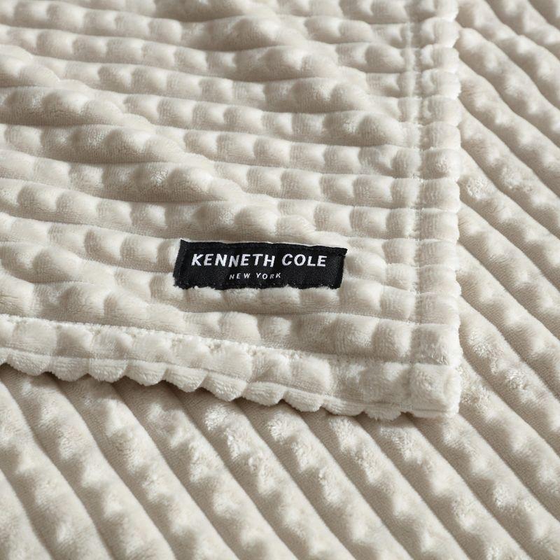 Kenneth Cole Textured Solid Plush Throw Blanket