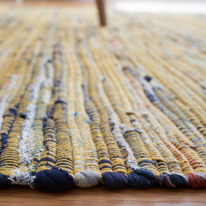 Rag Rug RAR121 Hand Woven Indoor Area Rug - 5'x8' - Yellow/Multi - Safavieh