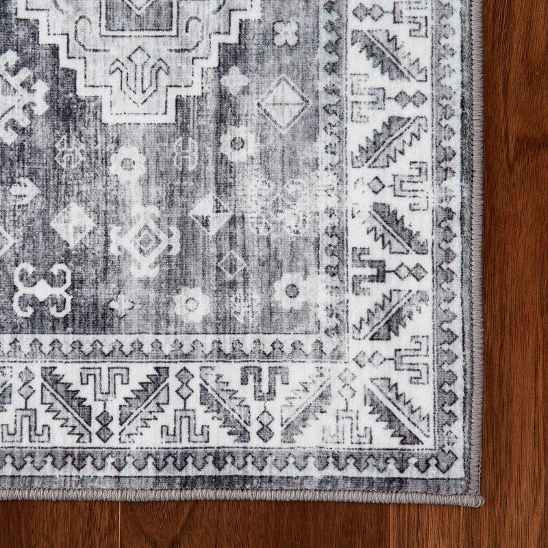 Vintage Distressed Boho Area Rug Machine Washable Rug