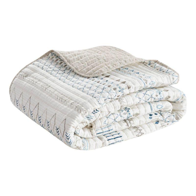 Madison Park Fraser 5 Piece Printed Seersucker Comforter Set with Throw Pillows