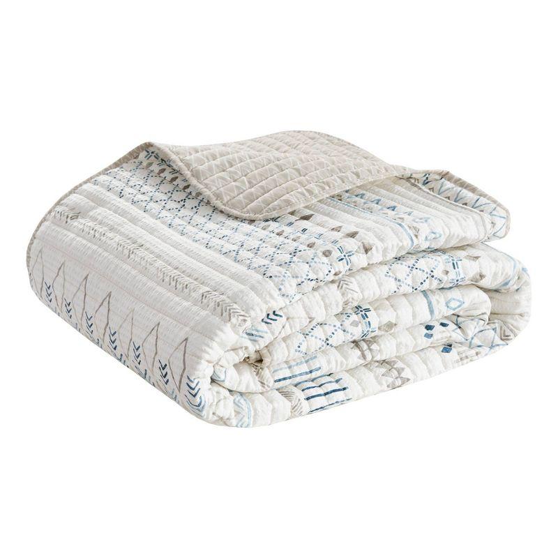 Fraser 3 Piece Printed Seersucker Quilt Set