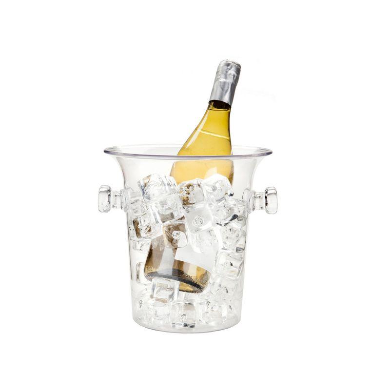 Clear Acrylic Ice Bucket with Handles, 3-Liter Capacity