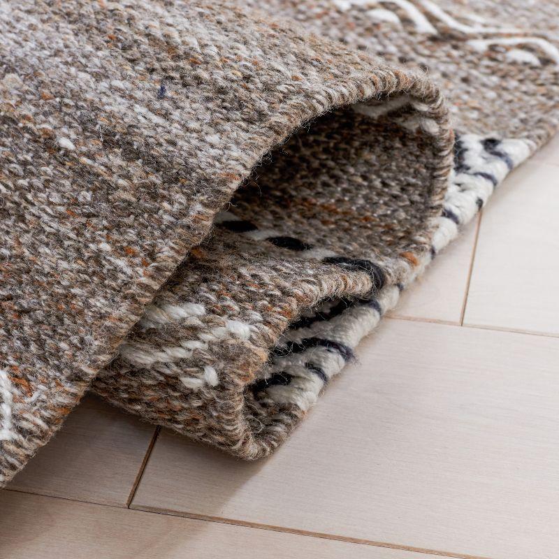 Striped Kilim STK101 Hand Woven Area Rug - Black/Ivory - 8'x10' - Safavieh.